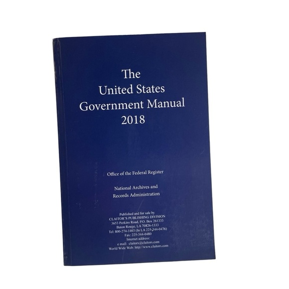 United States Government Manual 2018 Office Of Federal Registers Archive Records - Picture 1 of 8